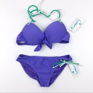 California Waves Purple String Bikini Size Medium
